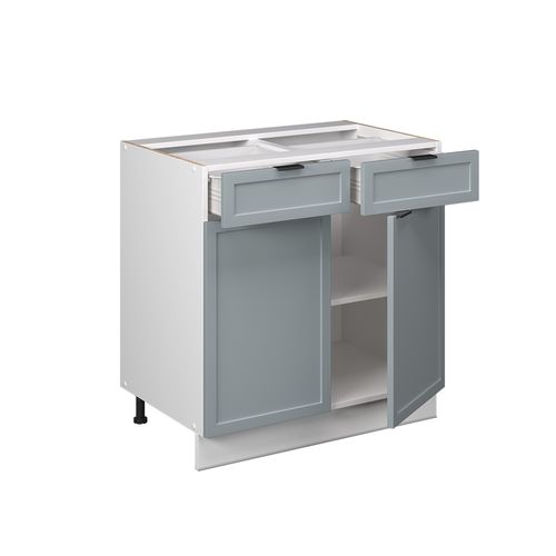 Meuble Cuisine Fame-line 50919 Bleu Clair-gris 80cm Sans Pt