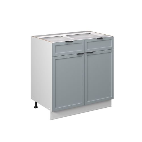 Meuble Cuisine Fame-line 50919 Bleu Clair-gris 80cm Sans Pt