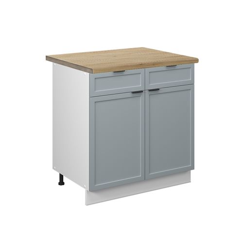 Meuble Cuisine Fame-line 50921 Bleu Clair-gris 80cm , Pt Chêne