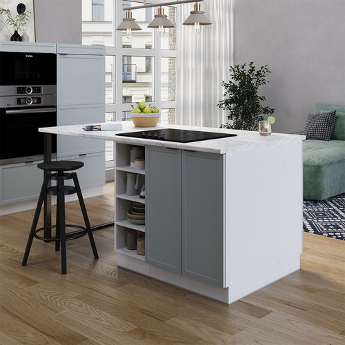 Îlot De Cuisine Fame-line 51247 Bleu Clair-gris 90cm Sans Pt