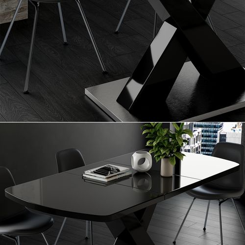 Table De Salle à Manger Chinto 51272 Noir 120x80cm Extensible