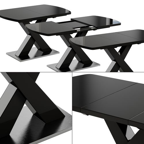 Table De Salle à Manger Chinto 51272 Noir 120x80cm Extensible