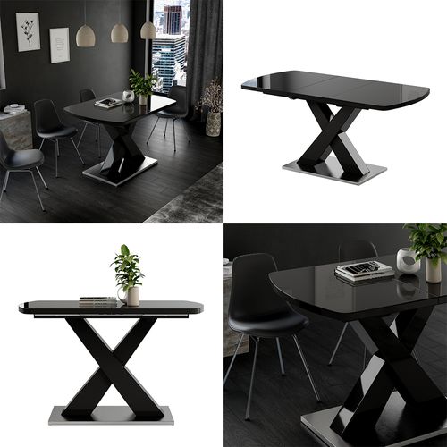 Table De Salle à Manger Chinto 51272 Noir 120x80cm Extensible