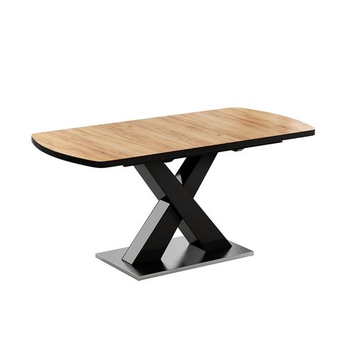 Table De Salle à Manger Chinto, Noir/chêne Rustique, 120x80cm Extensible