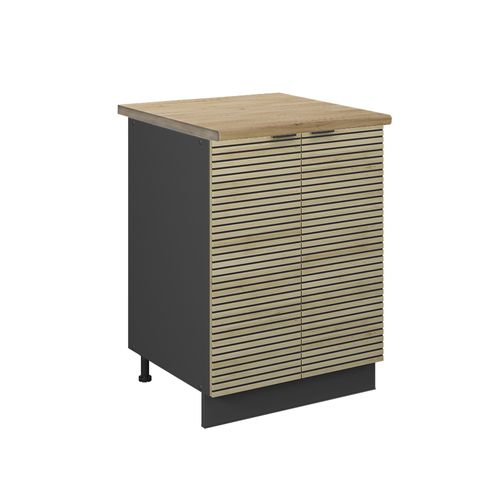 Meuble Bas De Cuisine Fame-line 51298 Panneau En Chêne 60cm , Pt Chêne