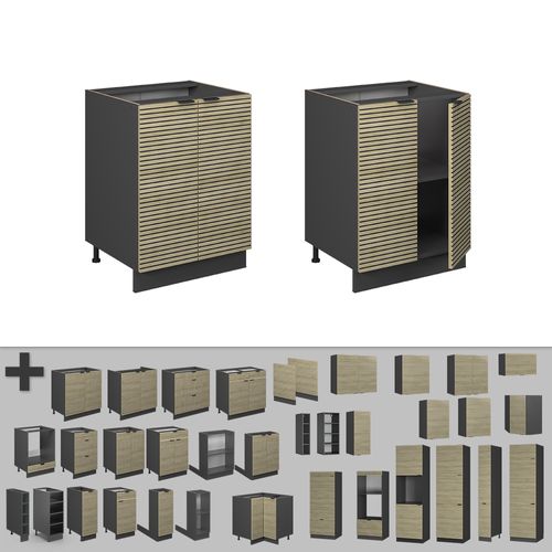 Meuble Bas De Cuisine Fame-line 51298 Panneau En Chêne 60cm , Pt Chêne