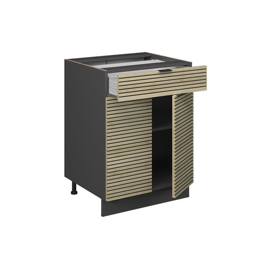 Meuble Cuisine Fame-line 51304 Panneau En Chêne 60cm Avec Tiroir, Sans Plan De Travail