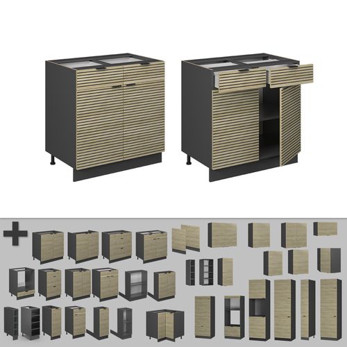 Meuble Cuisine Fame-line 51312 Panneau En Chêne 80cm Sans Plan De Travail