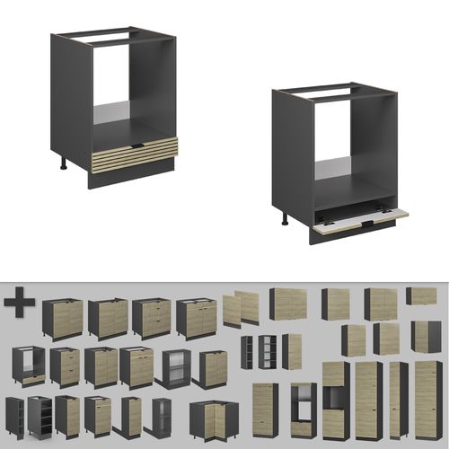 Meuble Pour Four Fame-line 51322 Panneau En Chêne 60cm , Pt Chêne