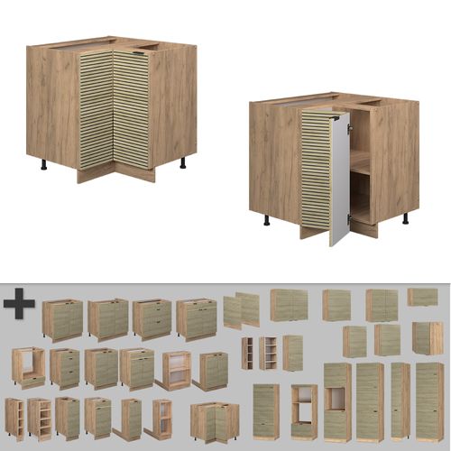 Meuble Dangle Fame-line 51376 Panneau En Chêne 80.5cm , Pt Anthracite