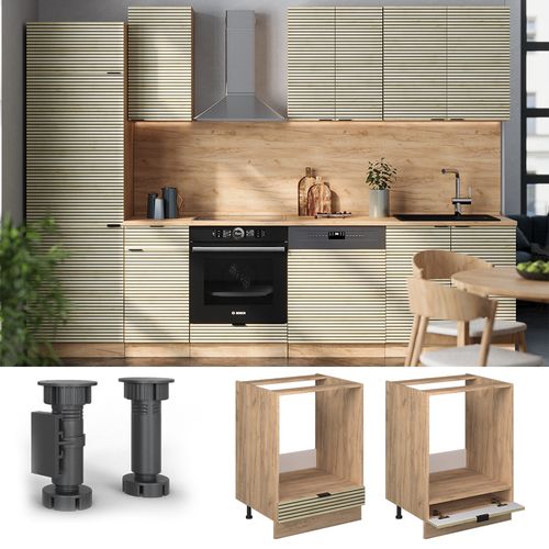 Meuble Pour Four Fame-line 51379 Panneau En Chêne 60cm Sans Plan De Travail