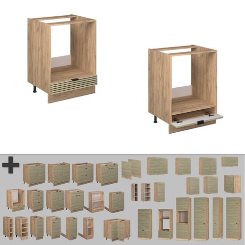 Meuble Pour Four Fame-line 51379 Panneau En Chêne 60cm Sans Plan De Travail