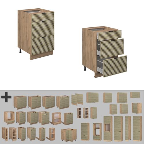 Meuble Cuisine Fame-line 51385 Panneau En Chêne 50cm , Pt Chêne