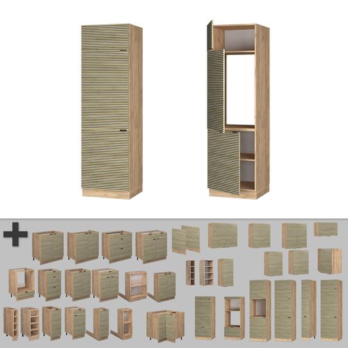 Armoire Pour Frigo Fame-line 51394 Panneau En Chêne 60cm