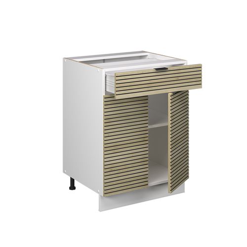 Meuble Cuisine Fame-line 51401 Panneau En Chêne 60cm Avec Tiroir, Sans Plan De Travail