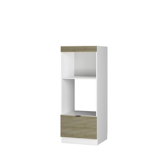 Armoire Micro-ondes Fame-line 51407 Panneau En Chêne 60cm Ouvert