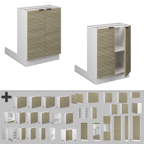 Ilot De Cuisine Fame-line 51410 Panneau En Chêne 60cm Sans Plan De Travail