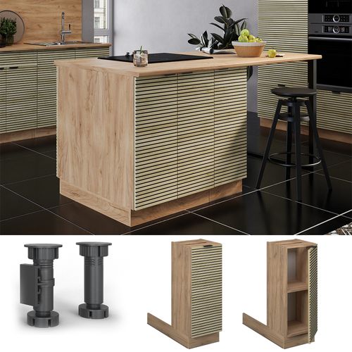 Îlot De Cuisine Fame-line 51429 Panneau En Chêne 30cm Sans Plan De Travail