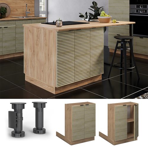 Îlot De Cuisine Fame-line 51430 Panneau En Chêne 60cm Sans Plan De Travail