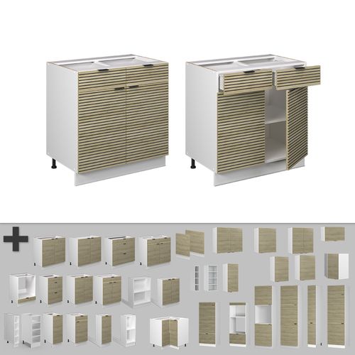 Meuble Cuisine Fame-line 51438 Panneau En Chêne 80cm Sans Plan De Travail