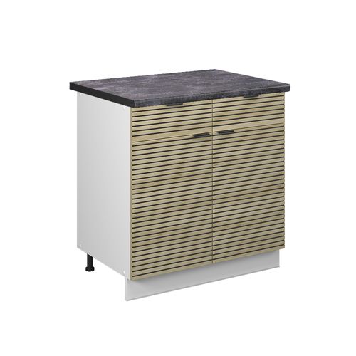 Meuble Cuisine Fame-line 51439 Panneau En Chêne 80cm , Pt Anthracite