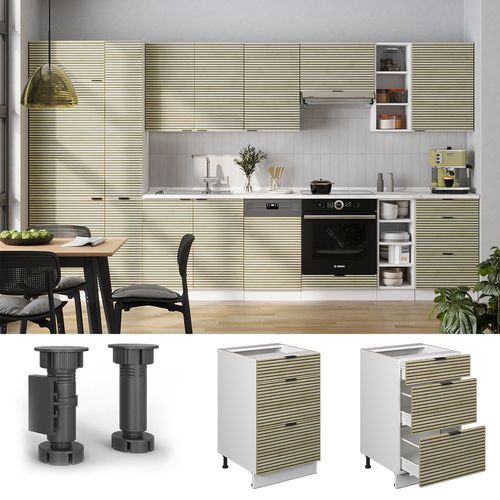 Meuble Cuisine Fame-line 51470 Panneau En Chêne 50cm , Pt Anthracite