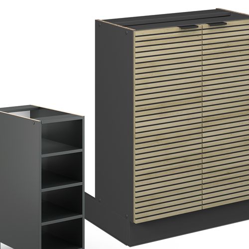 Îlot De Cuisine Fame-line 51510 Panneau En Chêne 90cm Sans Plan De Travail