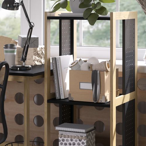 Étagère Sur Pied Elvia 51632 Noir 40x107cm