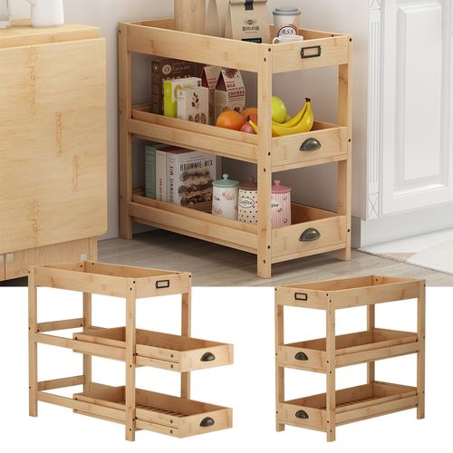 Étagère De Rangement Legum 51636 Marron 33x66cm Avec 3 Étagères