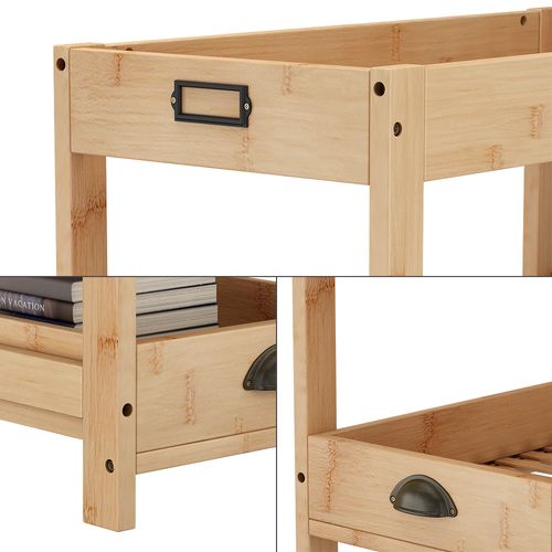 Étagère De Rangement Legum 51636 Marron 33x66cm Avec 3 Étagères