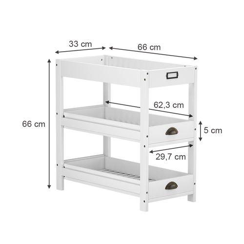 Étagère De Rangement Legum 51637 Blanc 33x66cm Avec 3 Étagères
