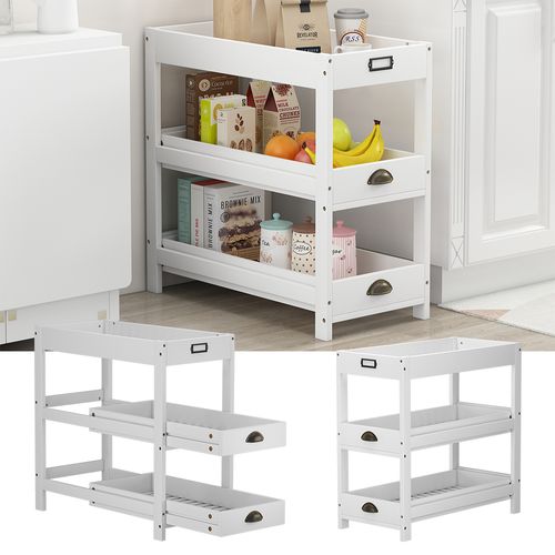 Étagère De Rangement Legum 51637 Blanc 33x66cm Avec 3 Étagères