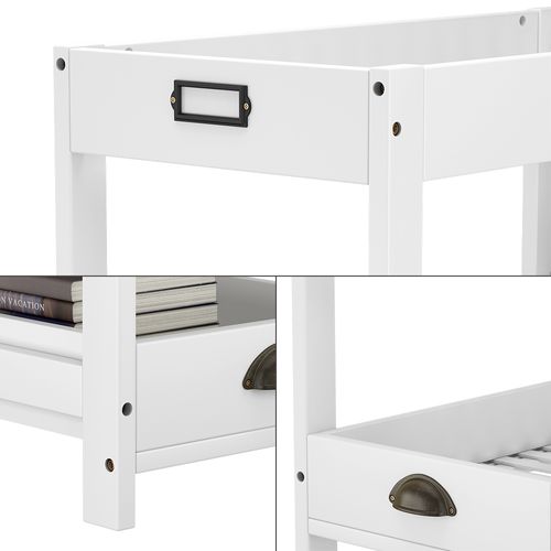 Étagère De Rangement Legum 51637 Blanc 33x66cm Avec 3 Étagères