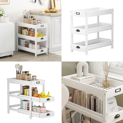 Étagère De Rangement Legum 51637 Blanc 33x66cm Avec 3 Étagères