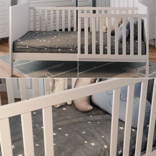 Lit Bébé Ajaton 51644 Blanc 144.4x83 cm Avec Matelas