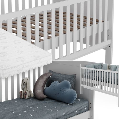 Lit Bébé Ajaton 51644 Blanc 144.4x83 cm Avec Matelas