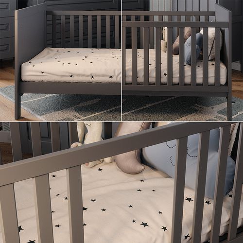 Lit Bébé Ajaton 51645 Gris 144.4x83 cm Avec Matelas