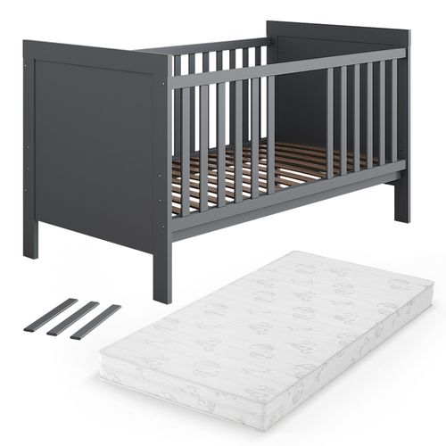 Lit Bébé Ajaton 51645 Gris 144.4x83 cm Avec Matelas