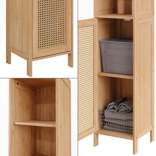 Armoire De Salle De Bain Liora 51647 Bambou 30x170cm