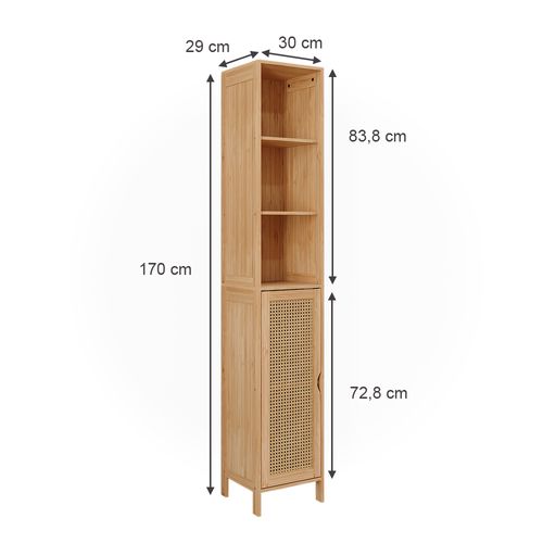 Armoire De Salle De Bain Liora 51647 Bambou 30x170cm