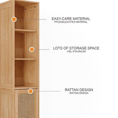 Armoire De Salle De Bain Liora 51647 Bambou 30x170cm