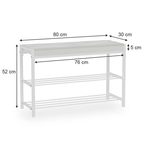 Banc à Chaussures Borneo 51677 Blanc 80x52cm