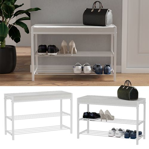 Banc à Chaussures Borneo 51677 Blanc 80x52cm