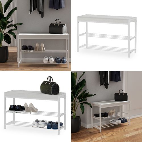 Banc à Chaussures Borneo 51677 Blanc 80x52cm