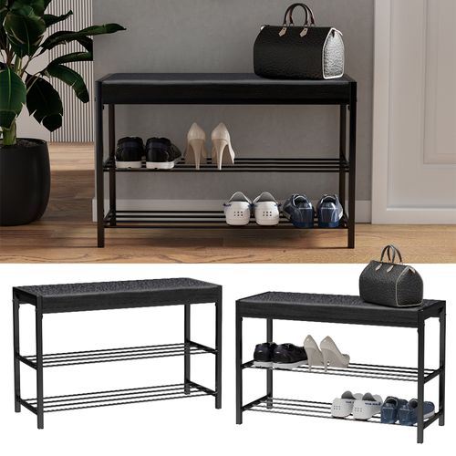 Banc à Chaussures Borneo 51678 Noir 80x52cm