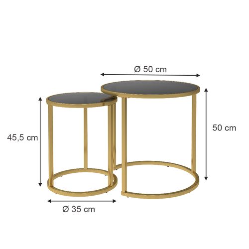 Ensemble De Tables Dappoint Sevilla 51680 Noir 50x45.5cm Lot De 2