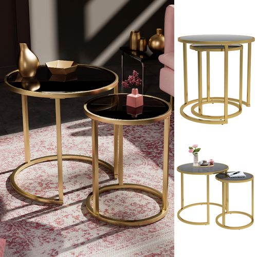 Ensemble De Tables Dappoint Sevilla 51680 Noir 50x45.5cm Lot De 2