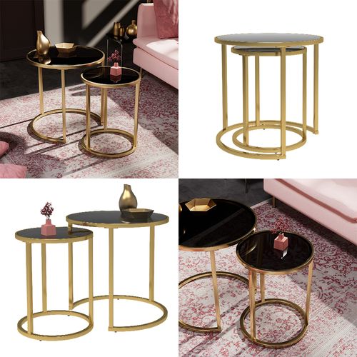 Ensemble De Tables Dappoint Sevilla 51680 Noir 50x45.5cm Lot De 2