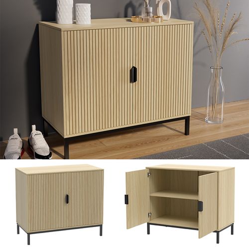 Commode  Lennox, Chêne, 80x45cm Avec 2 Portes