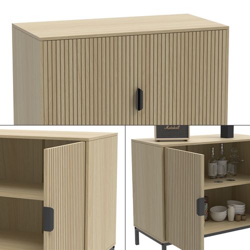 Commode  Lennox, Chêne, 80x45cm Avec 2 Portes